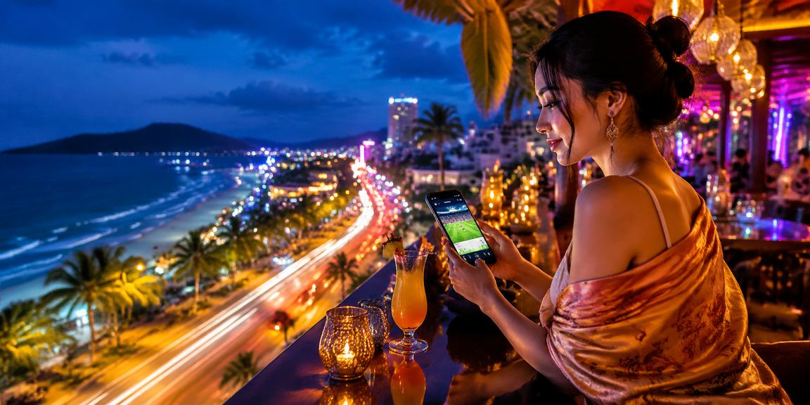 Không khí cá cược thể thao sôi động về đêm tại Phú Quốc